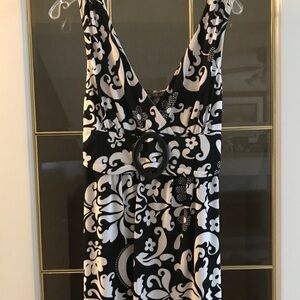 NWOT V-neck Floral Dress, Empire Waist.